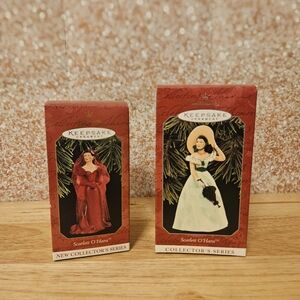 Hallmark Ornament Scarlett O’Hara Gone With The Wind Lot Of 2 NOS Vtg Christmas